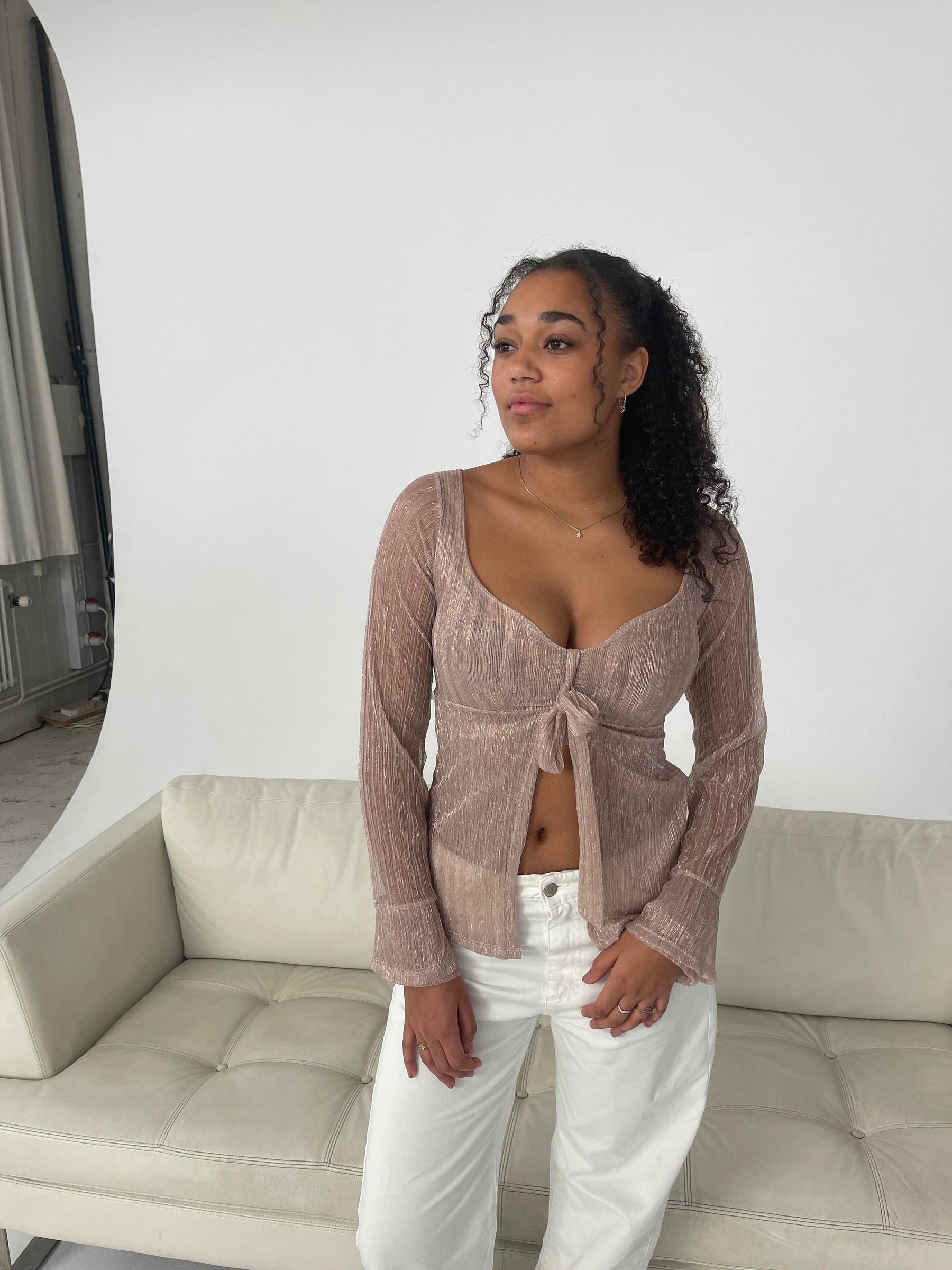 Maddy glitter top - Rose