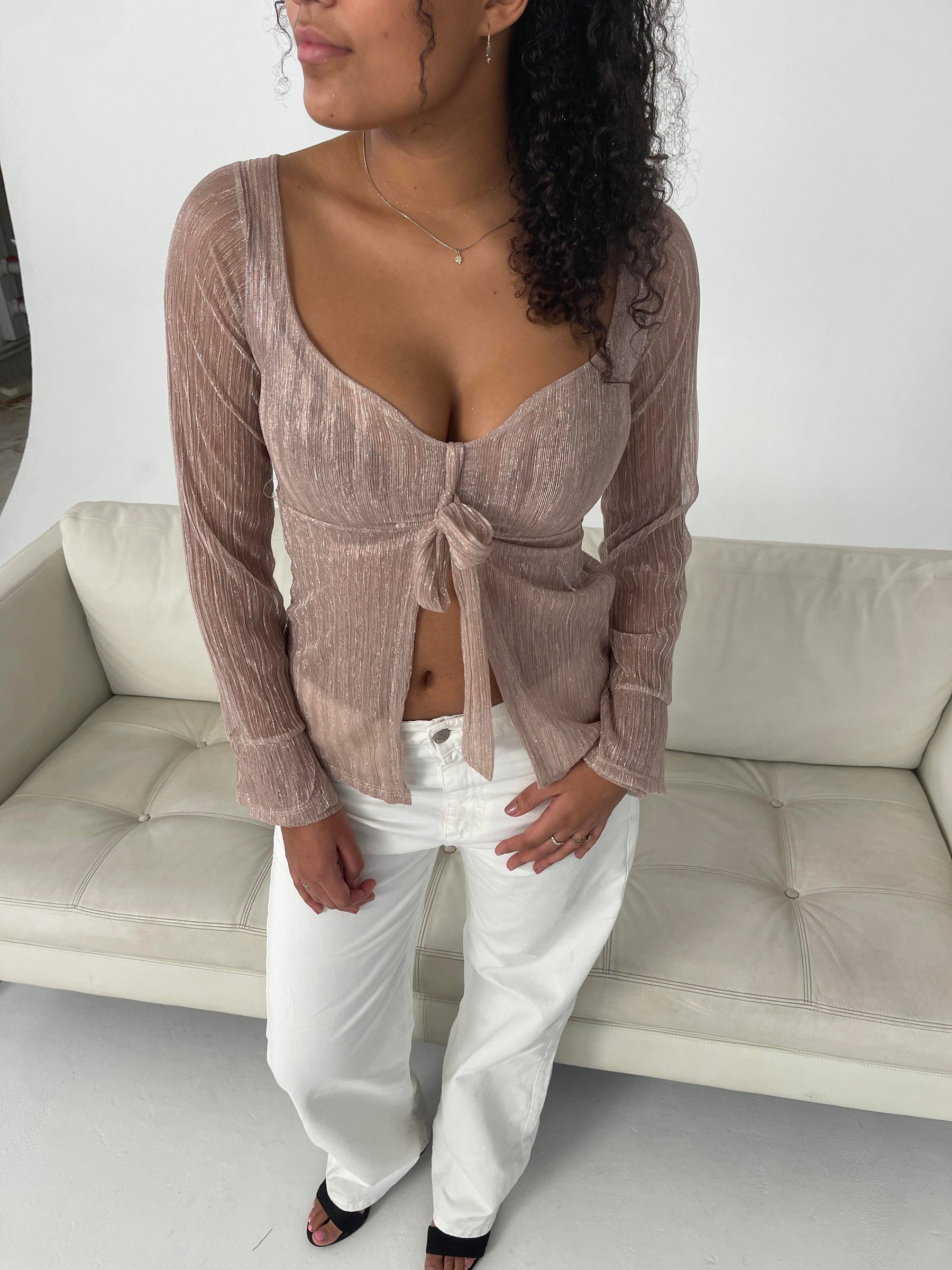 Maddy glitter top - Rose
