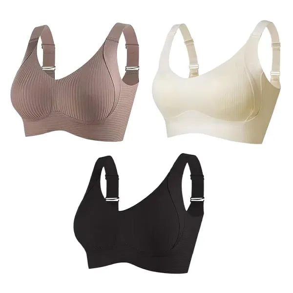 Reggiseno push-up regolabile senza ferretto a coste da donna