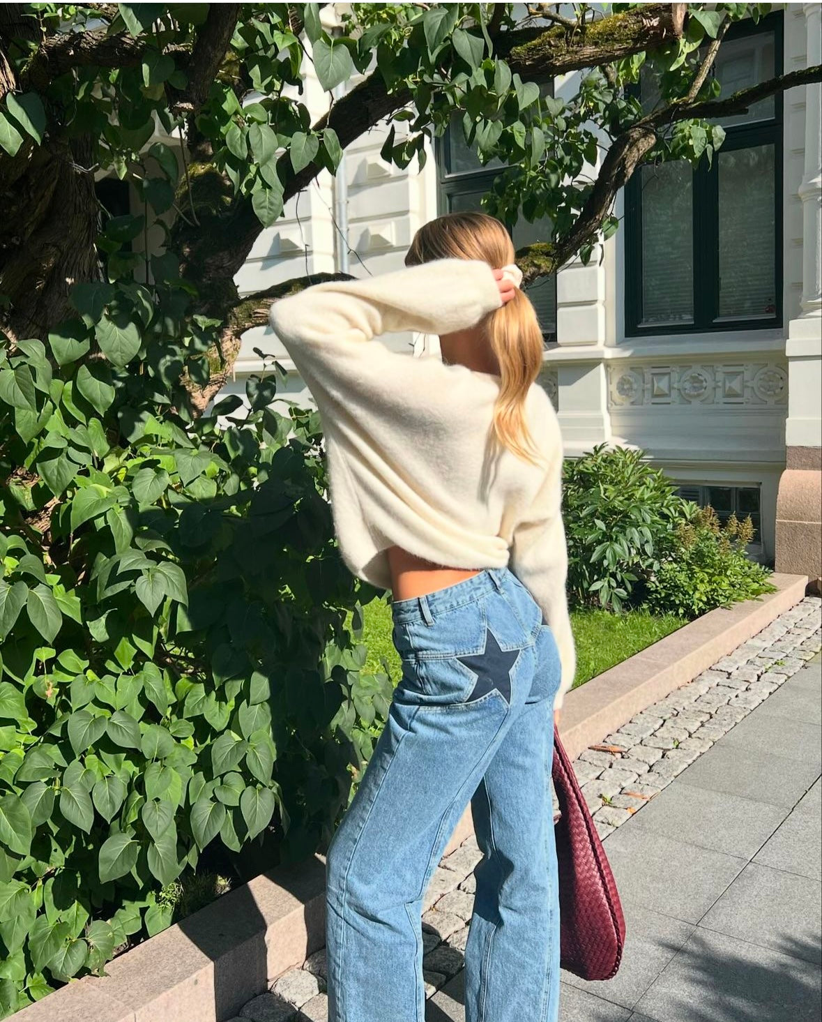 Star Jeans with Navy Stars - Light Denim
