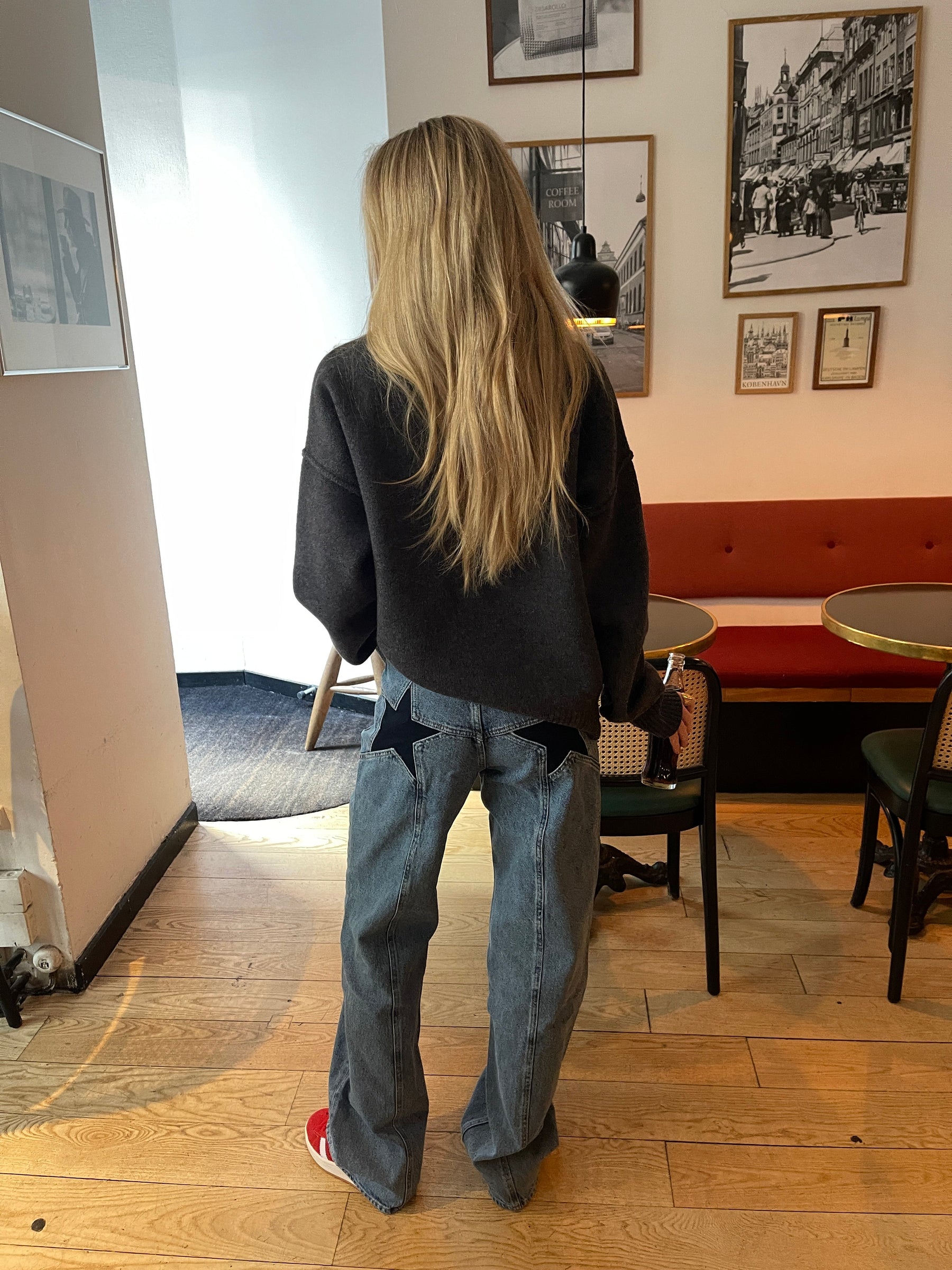 Star Jeans with Navy Stars - Light Denim