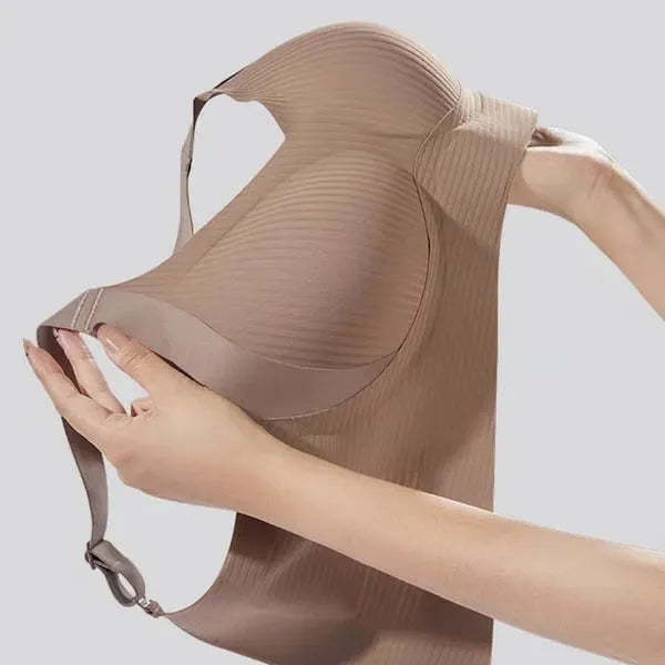 Reggiseno push-up regolabile senza ferretto a coste da donna
