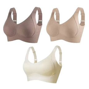 Reggiseno push-up regolabile senza ferretto a coste da donna 