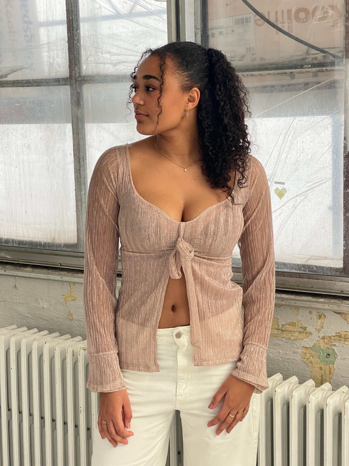 Maddy glitter top - Rose