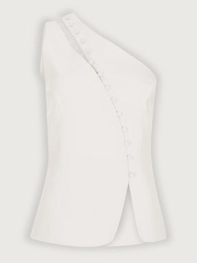 Ascent One-Shoulder Button Detail Top