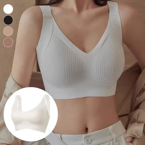 Reggiseno push-up regolabile senza ferretto a coste da donna 