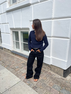 Star Jeans with Leopard Stars - Black