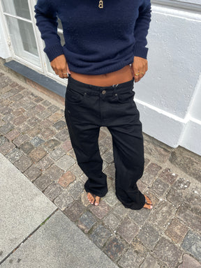 Star Jeans with Leopard Stars - Black