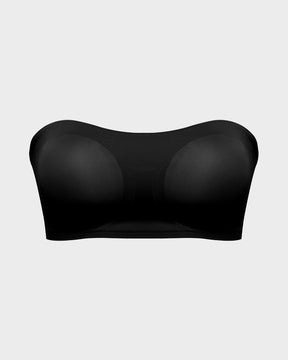 Non-Slip Crossover Side Hook Bandeau Bra-Apricot Coffee-S