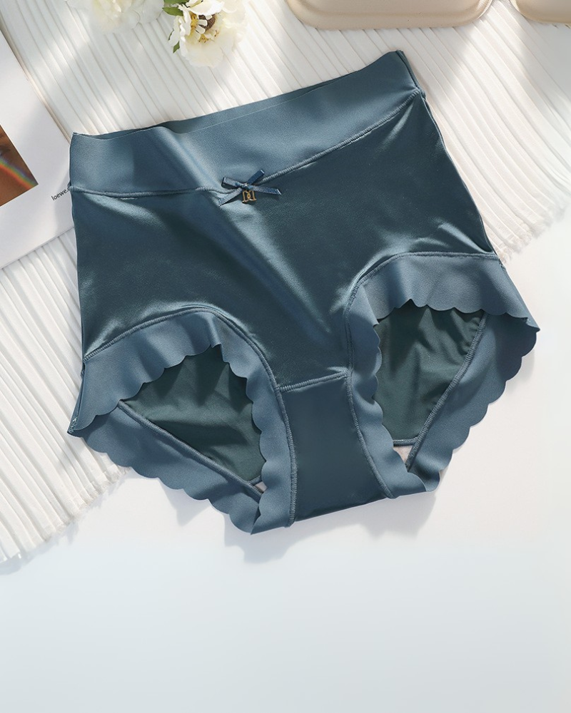 Silky High-Waist Seamless Briefs With Scalloped Edges (6 Pack)