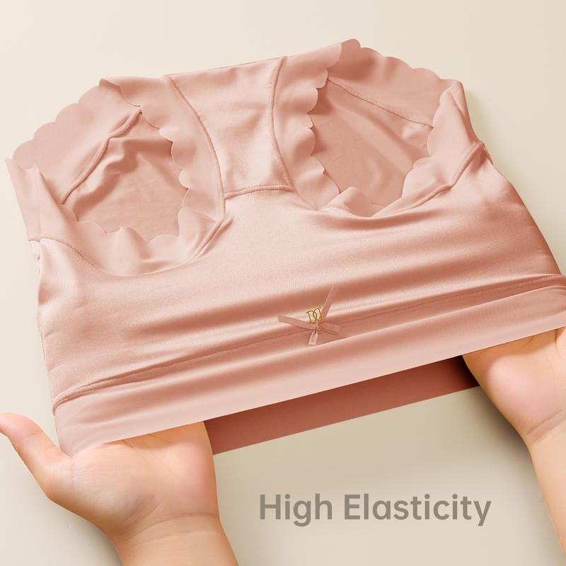 Silky High-Waist Seamless Briefs With Scalloped Edges (6 Pack)