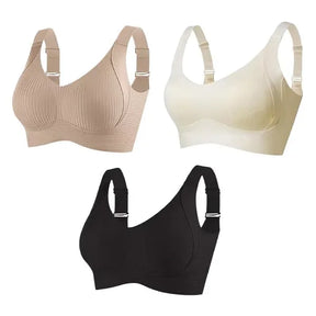 Reggiseno push-up regolabile senza ferretto a coste da donna 