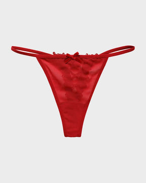 Lace-Trim Mesh V-String Panty