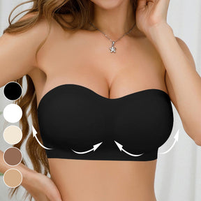 Strapless Wireless Bra with Crossover Side Closure