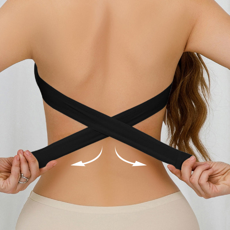 Strapless Wireless Bra with Crossover Side Closure