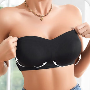 Strapless Wireless Bra with Crossover Side Closure